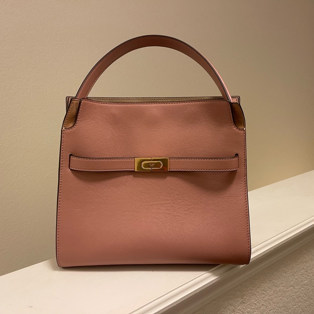 Tory Burch Lee Radziwill Small Double Bag in Mallow Pink
